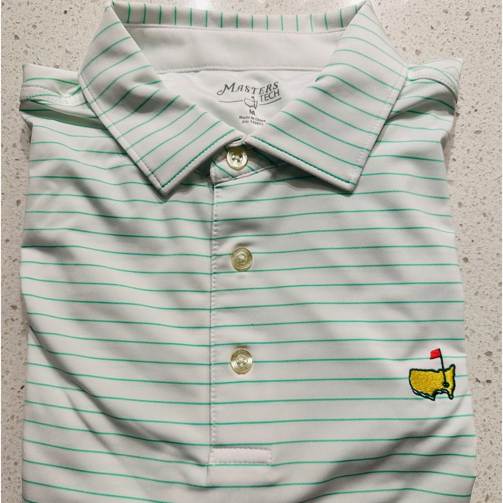 Medium Men’s Master’s Polo Green and White